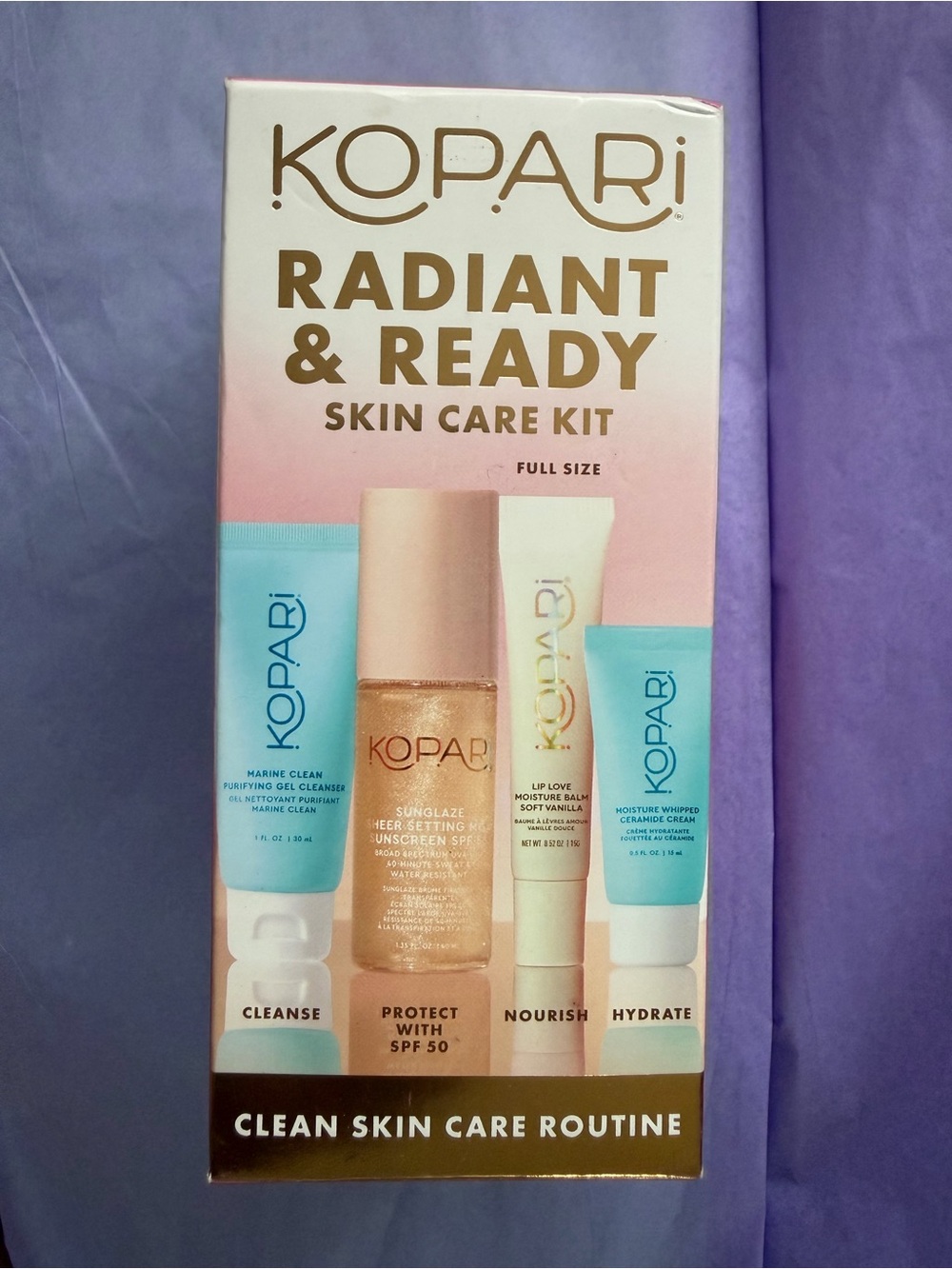 Kopari Skin Care Kit - Pink, Blue, Gold